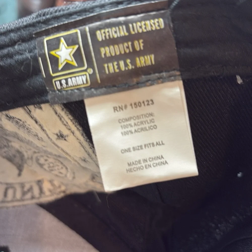 U.S. Army Black Baseball Cap with Yellow Trim
